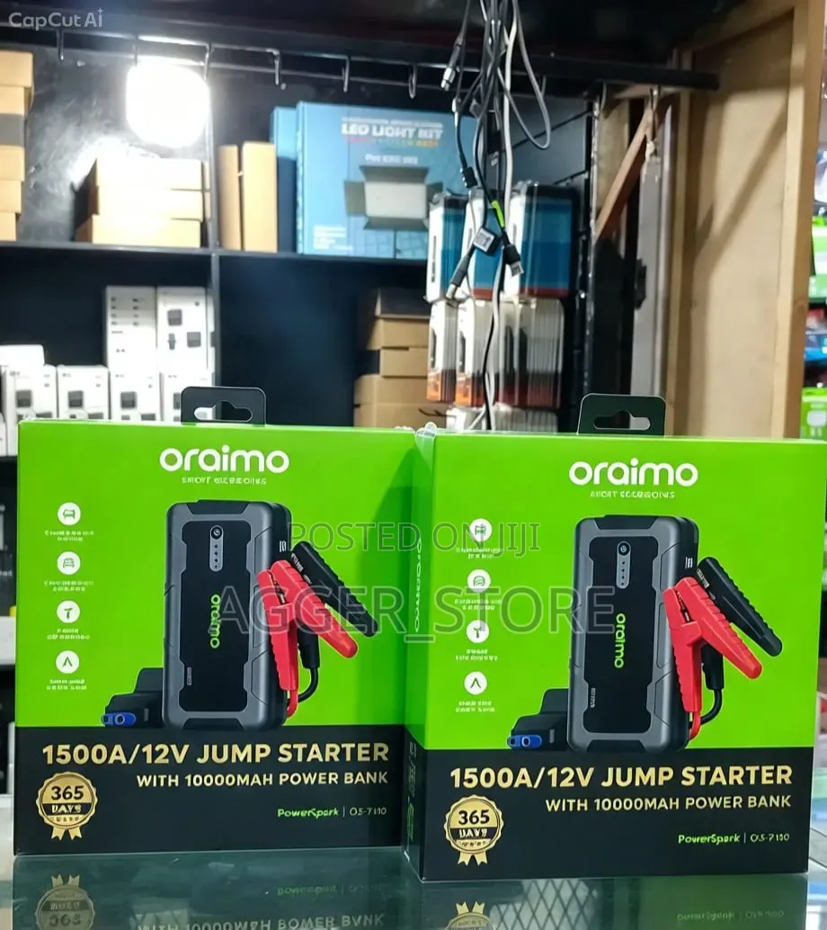 Oraimo PowerSpark OJS-7100 1500a/12v Jump Starter & 10000mAh PowerBank