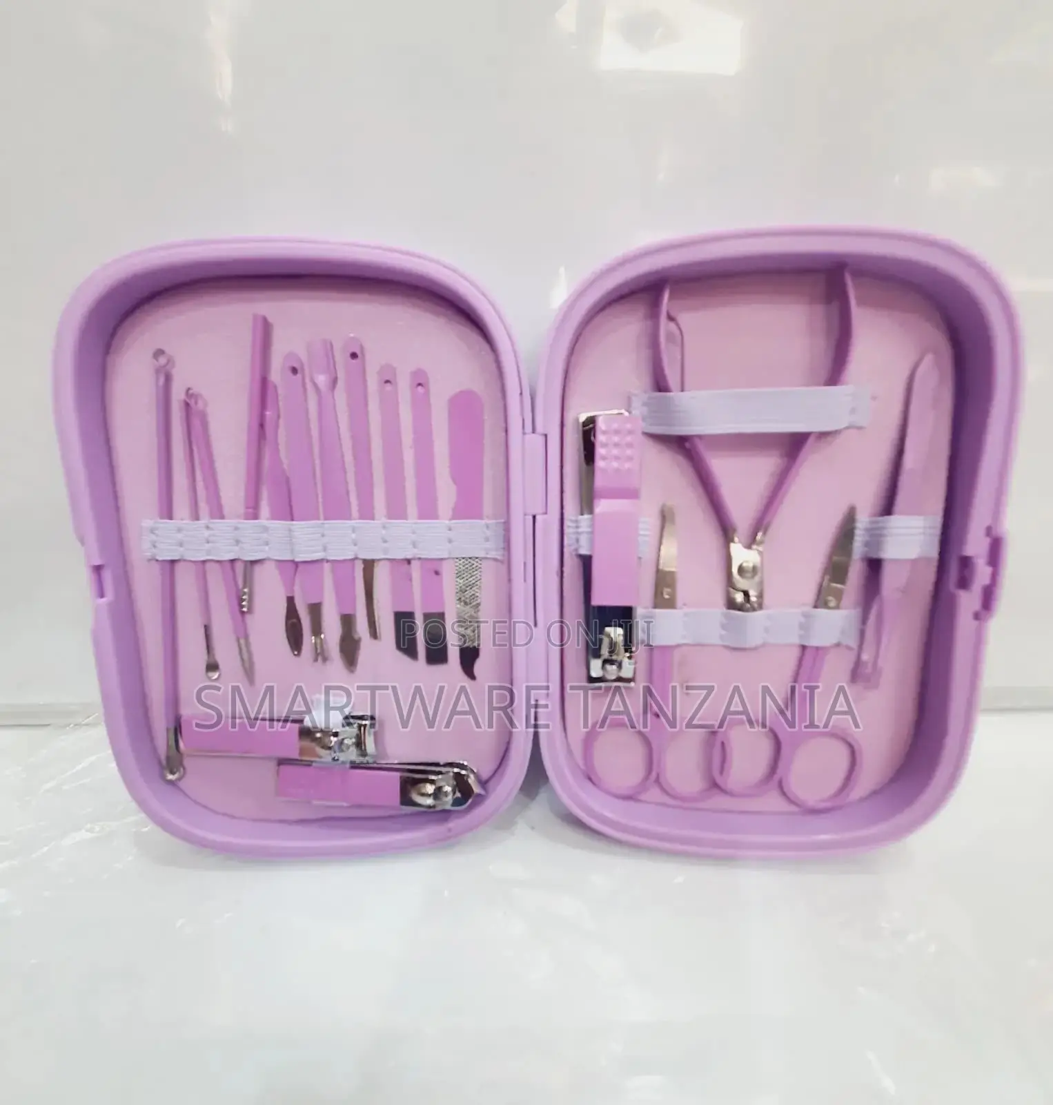 18-Piece Manicure Set in Purple Case With Stainless Steel Tools