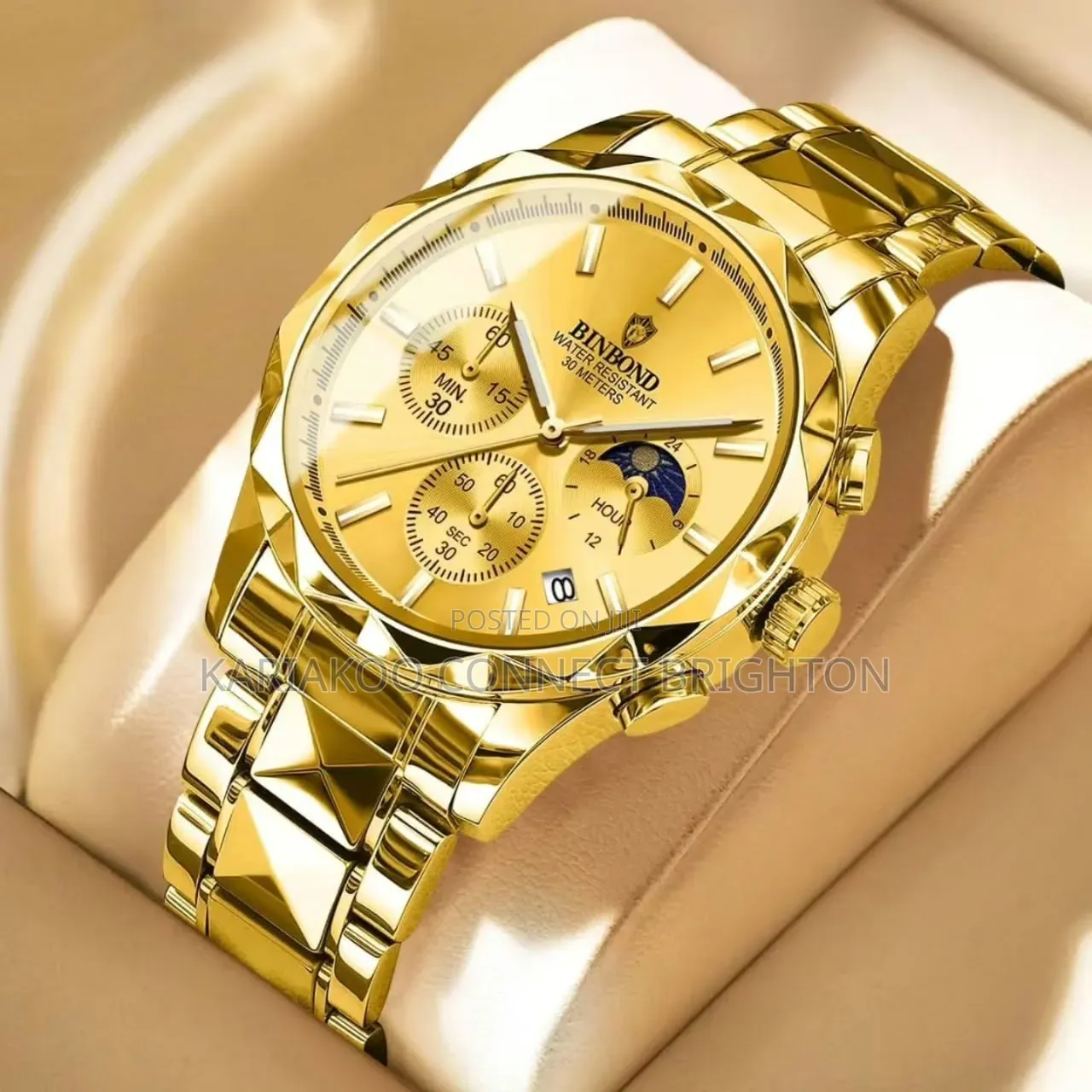 Luxury Water Resistant Stainless Steel Chronograph Watch