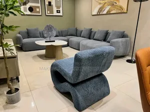 Modern L Shaped Sofa With 8 Seats Capacity, Including Single Armchair