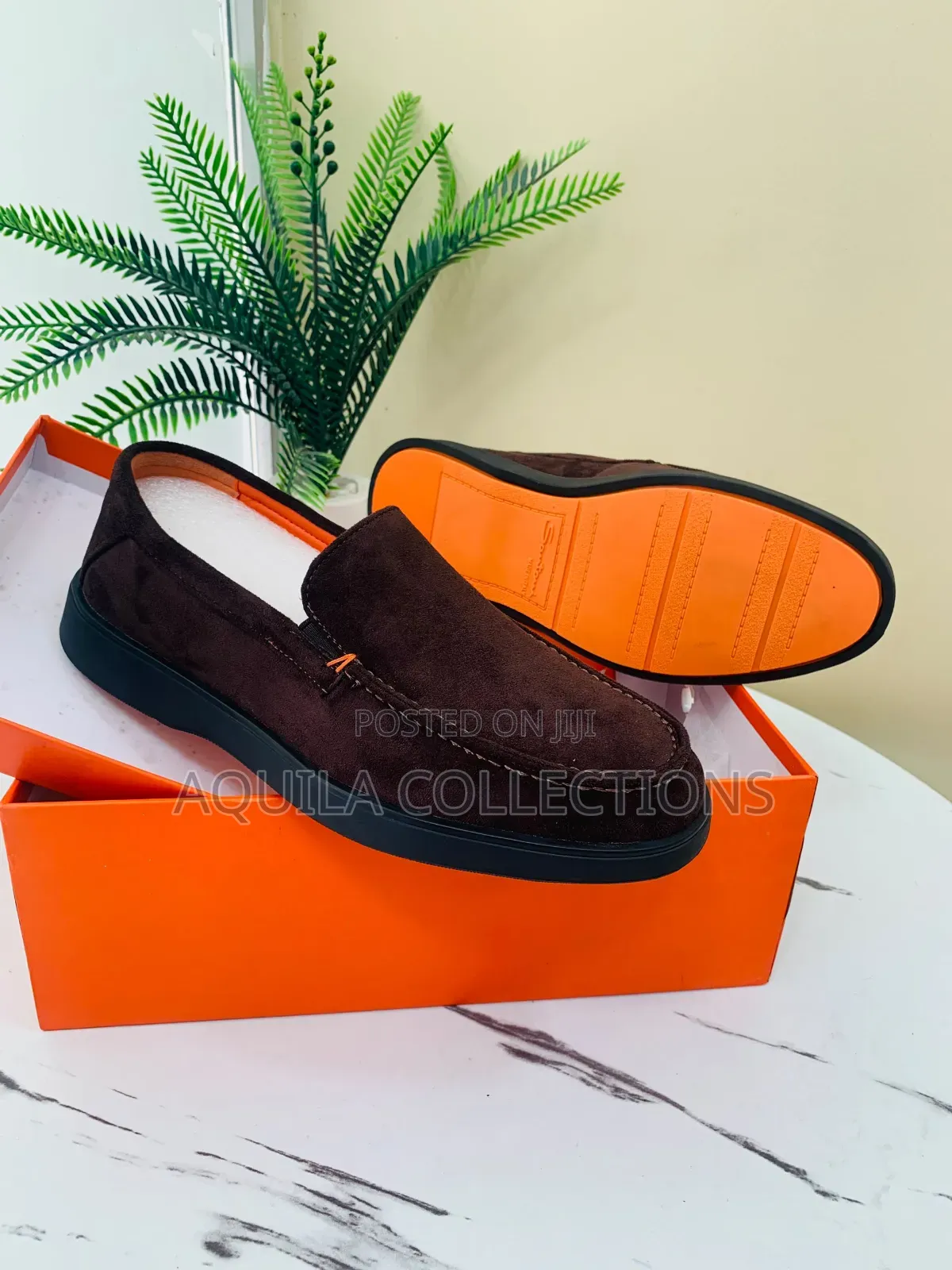Santoni Navy Suede Loafers