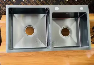 Modern Double-Bowl Black/Gunmetal Stainles Steel Handmade Kitchen Sink