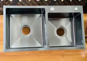 Modern Double-Bowl Black/Gunmetal Stainles Steel Handmade Kitchen Sink