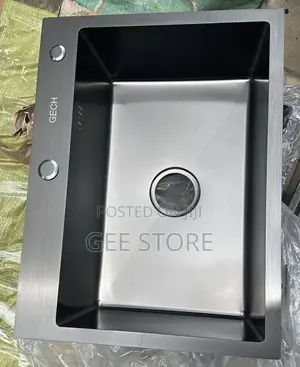 GECH Black Stainless Steel Single-Bowl Kitchen Sink 50*40