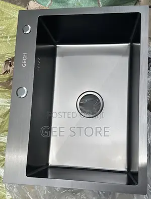 GECH Black Stainless Steel Single-Bowl Kitchen Sink 50*40