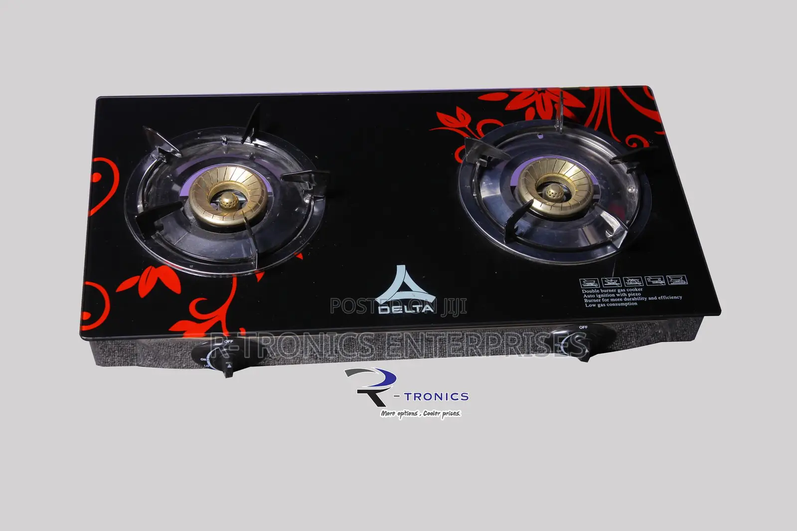 Delta 2 Burner Table Glass Cooker