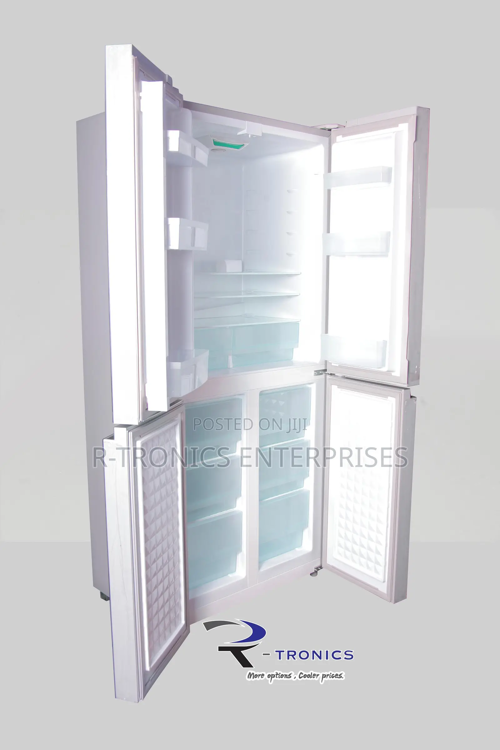 Delta Side By Side 4 Doors 406L Refrigerator – Black