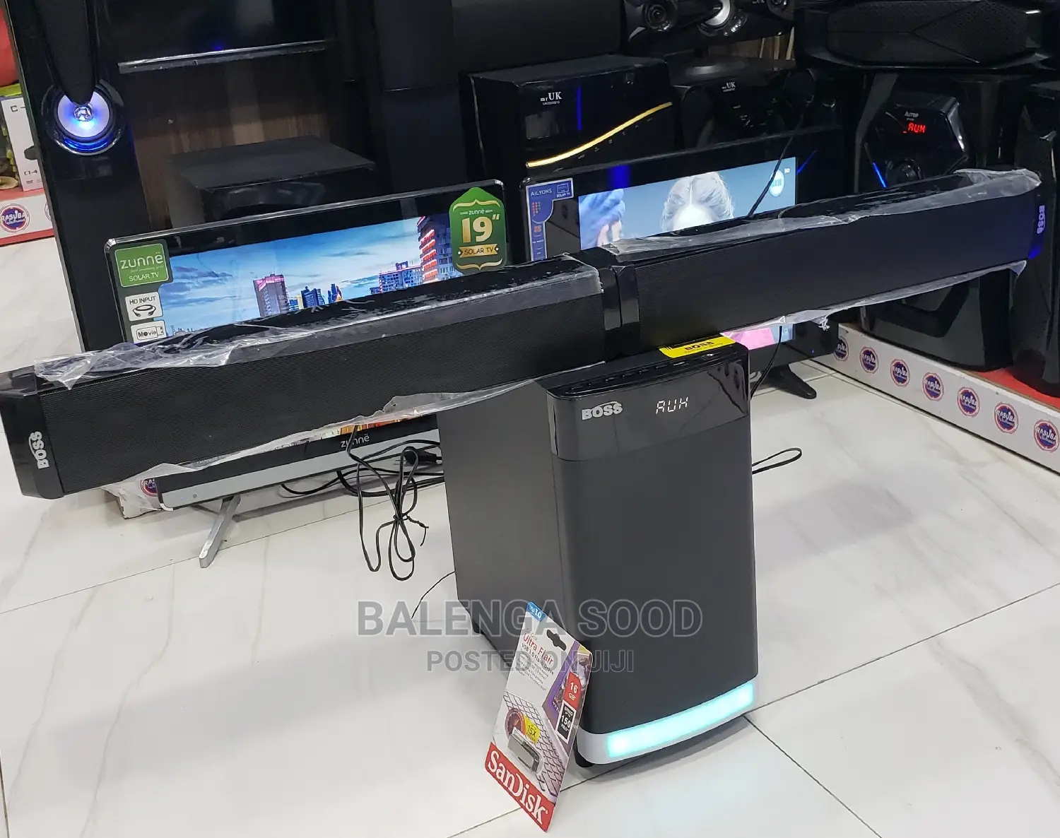 Boss Subwoofer and Sound Bar