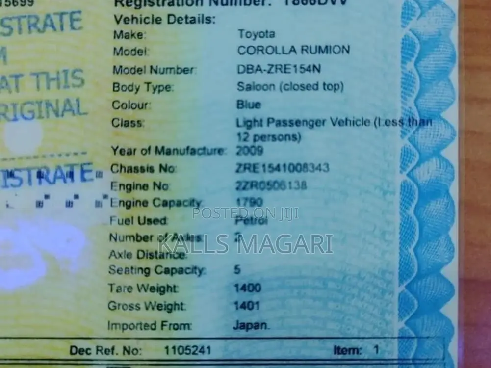 Toyota Corolla Rumion 2009 Blue