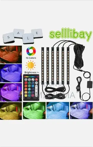 6x 12 Led Lights Strip RGB Car Interior
