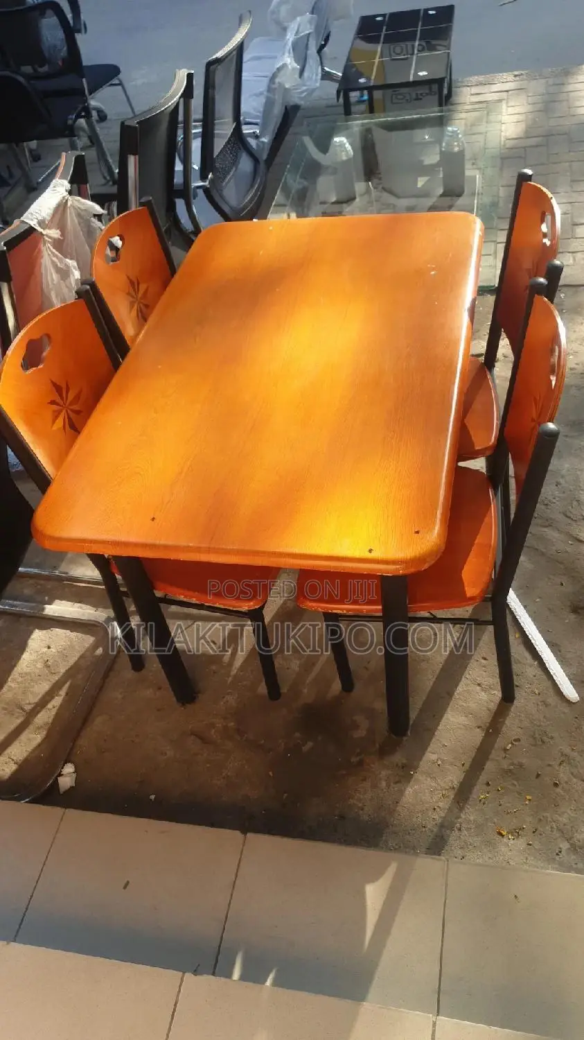 Wooden Table With 4 Chairs Set