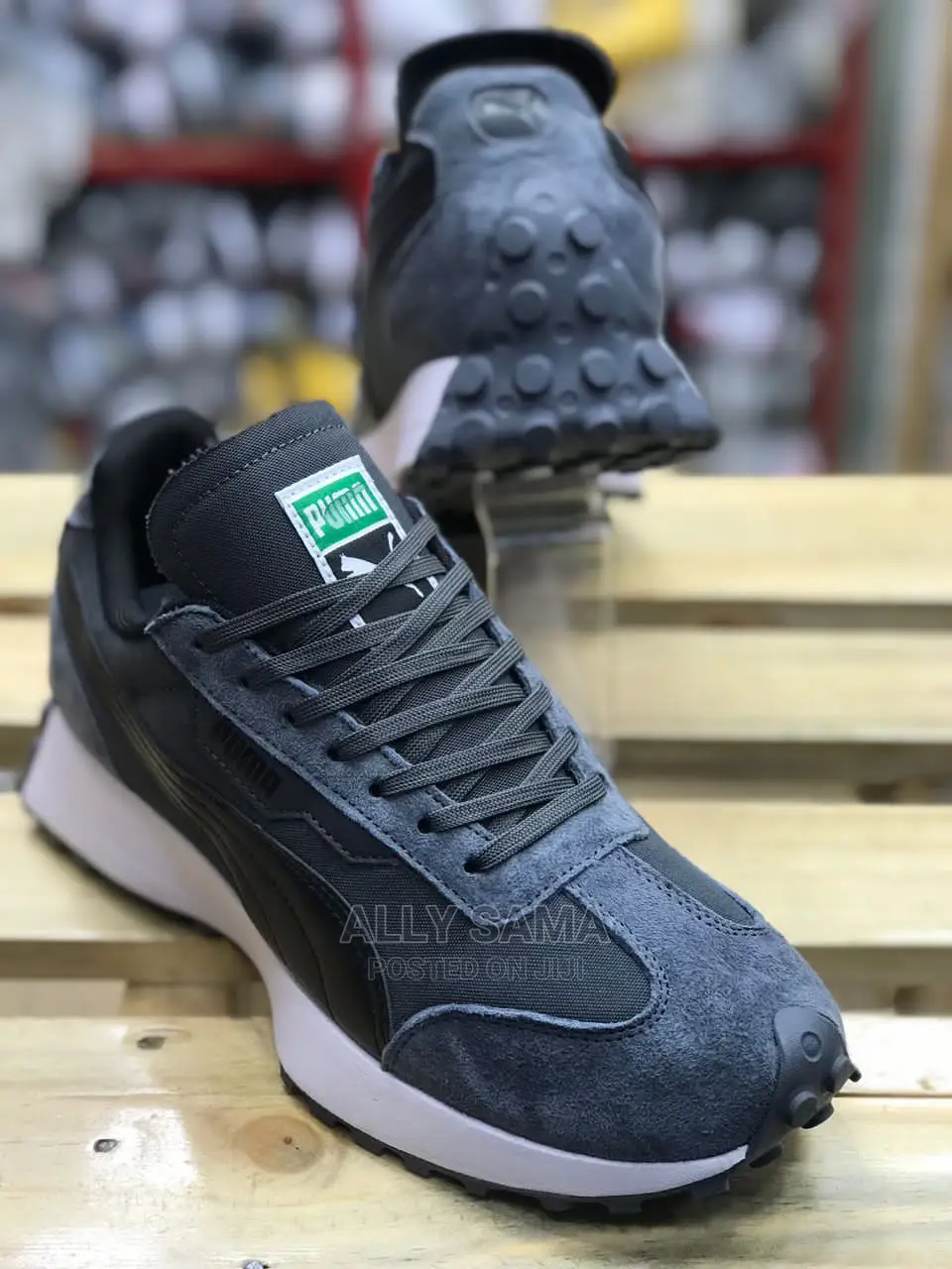 Puma White Gray