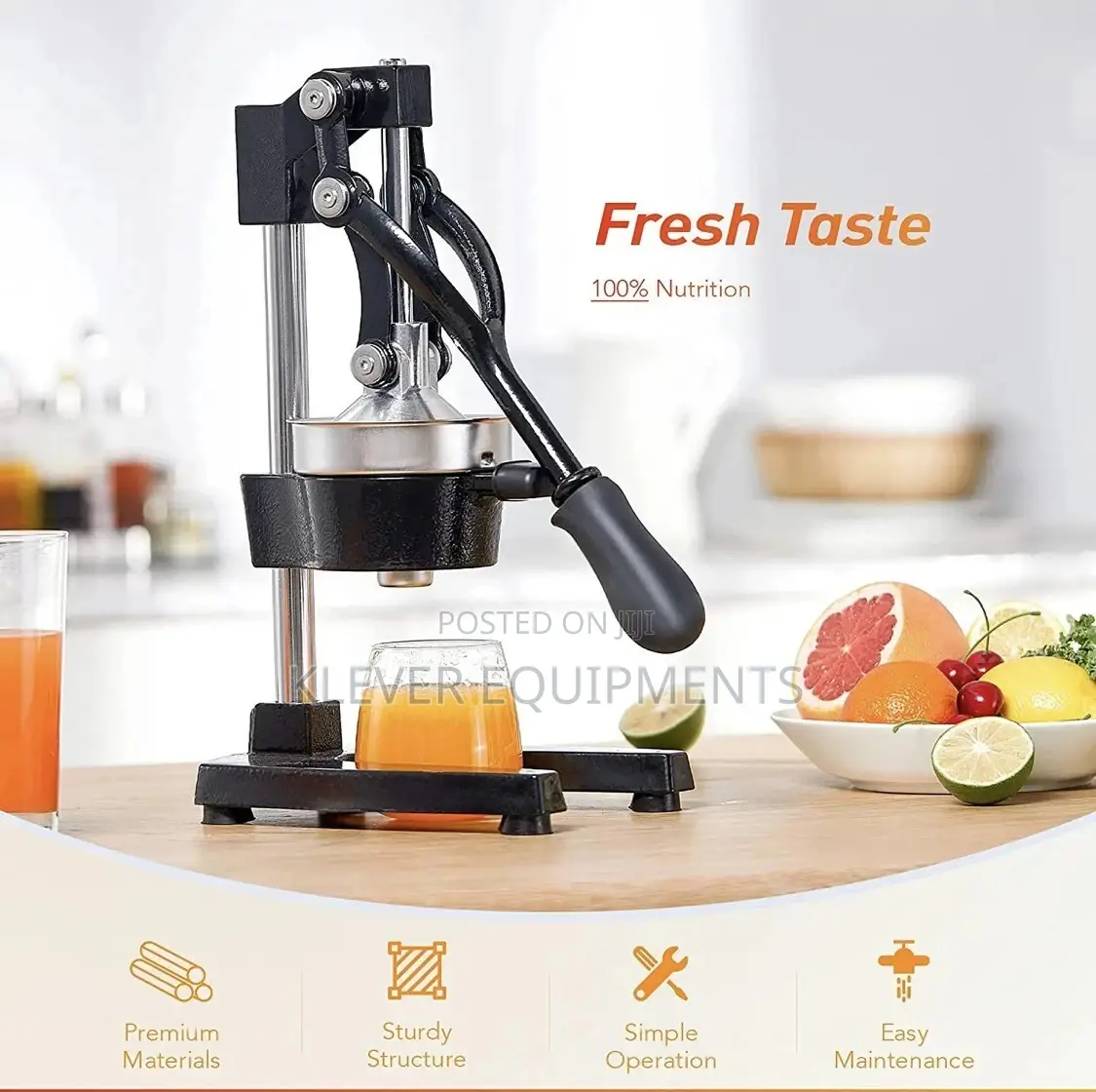 Manual Orange Juice Press (Hand Citrus Juicer)