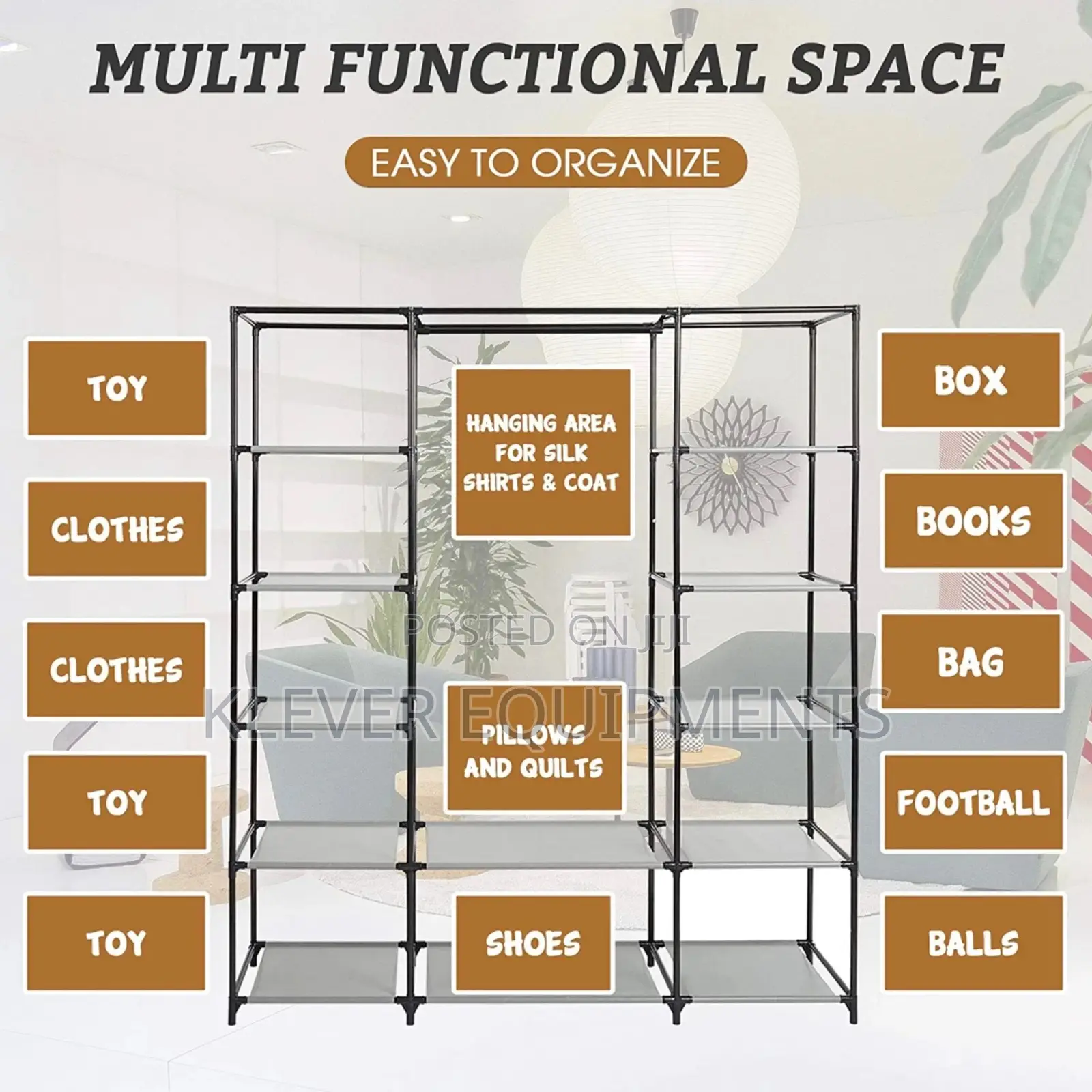 Wardrobe Closet/Kabati La Nguo La Kitambaa Kigumu
