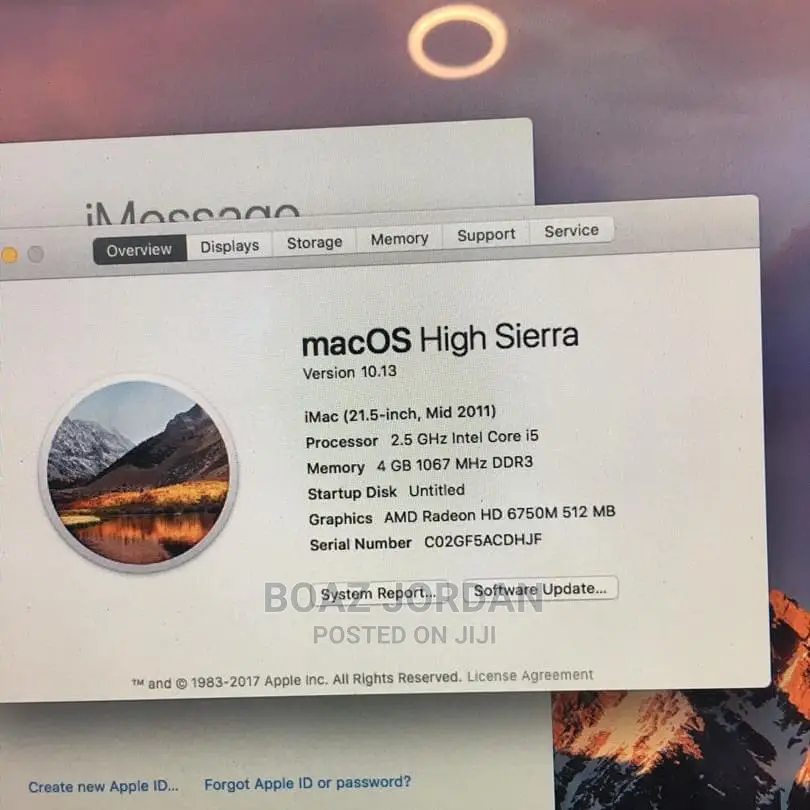 Desktop Computer Apple iMac 4GB Intel Core I5 HDD 500GB