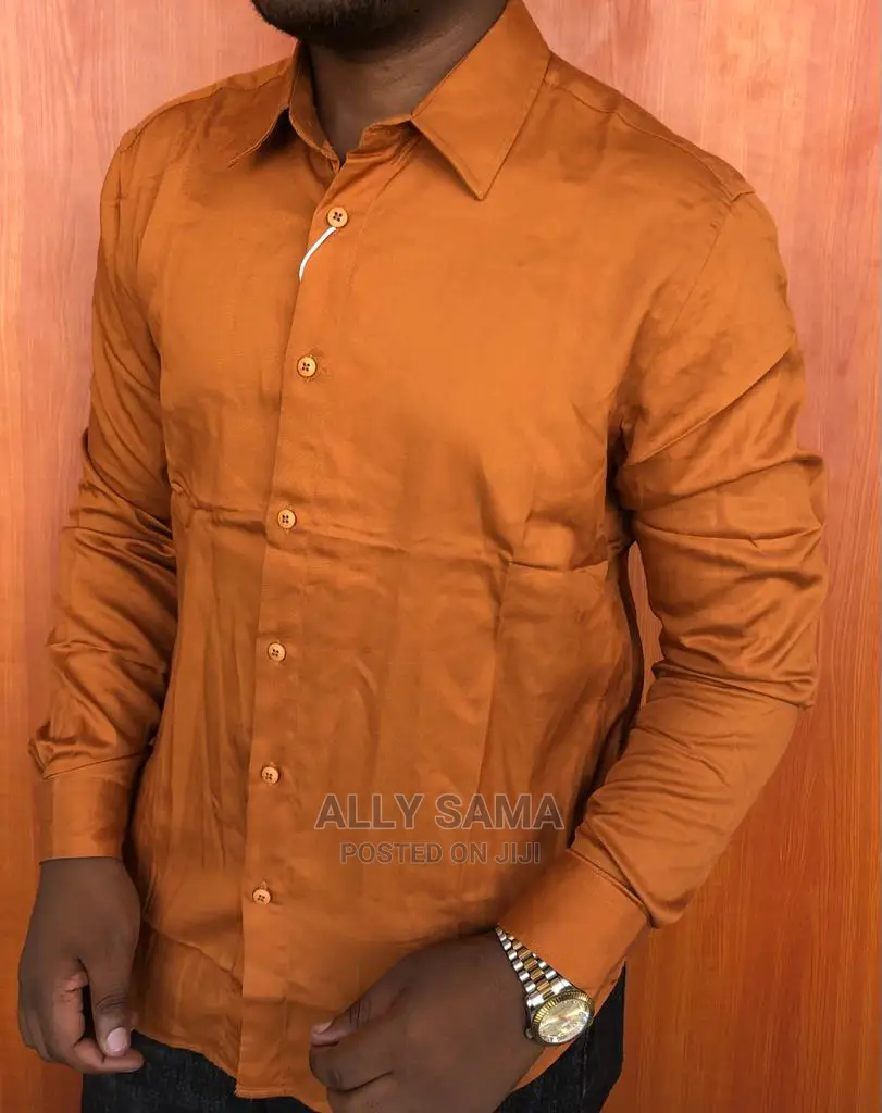 Men's Shirt Brown Plain