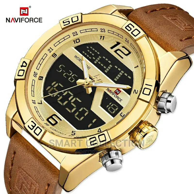 NAVIFORCE Men Waterproof Wristwatch Military Quartz Clock