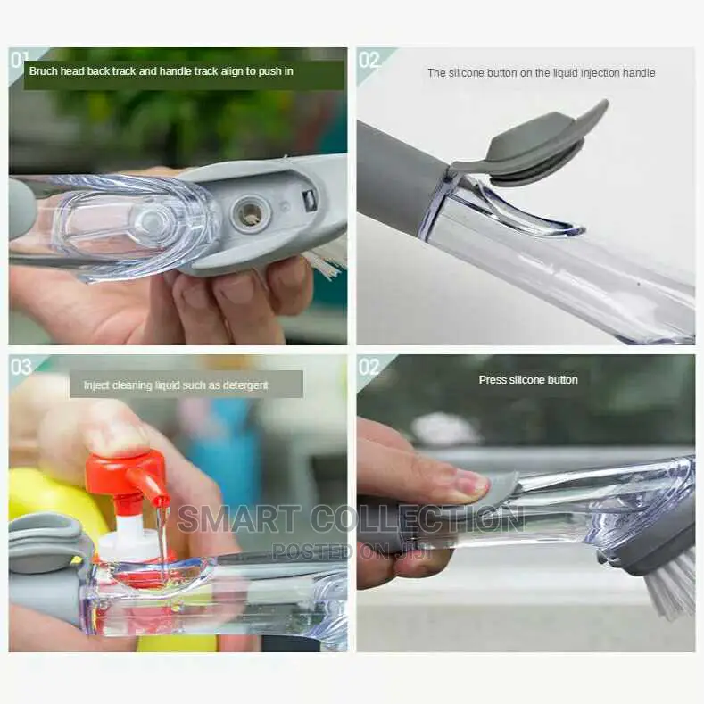 Kitchen Cleaning Brush Scruber With Automatic Soap Dispenser