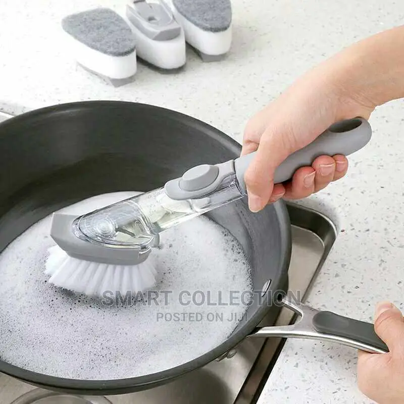 Kitchen Cleaning Brush Scruber With Automatic Soap Dispenser