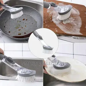 Kitchen Cleaning Brush Scruber With Automatic Soap Dispenser