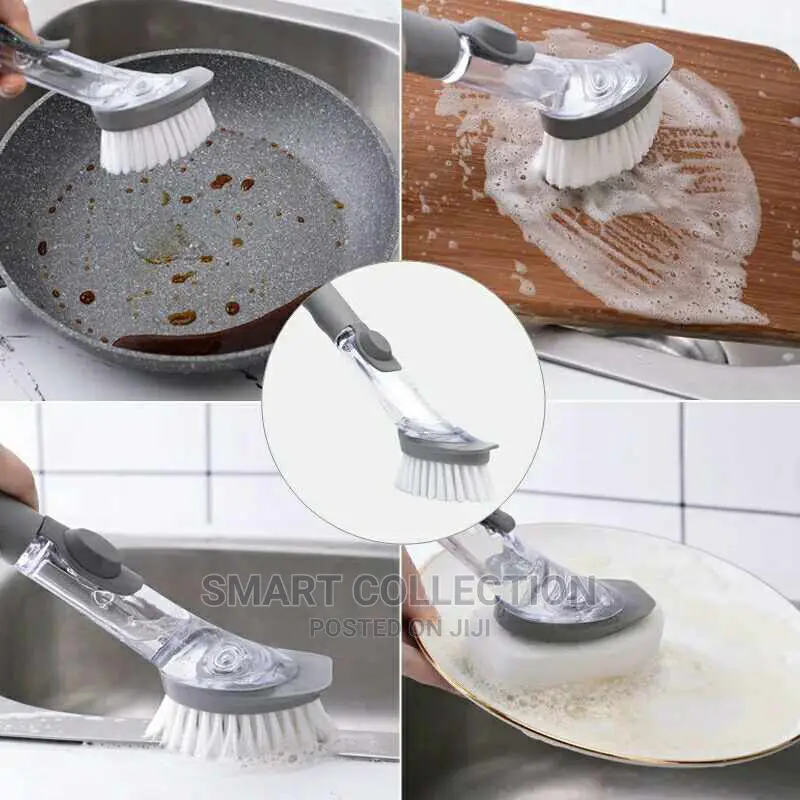 Kitchen Cleaning Brush Scruber With Automatic Soap Dispenser