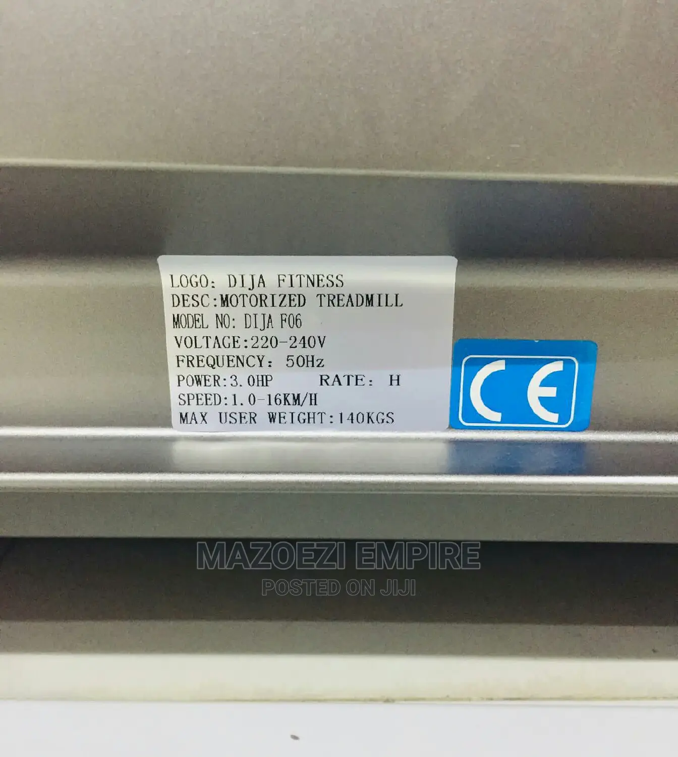 Treadmill (Weight Capacity 140kg)