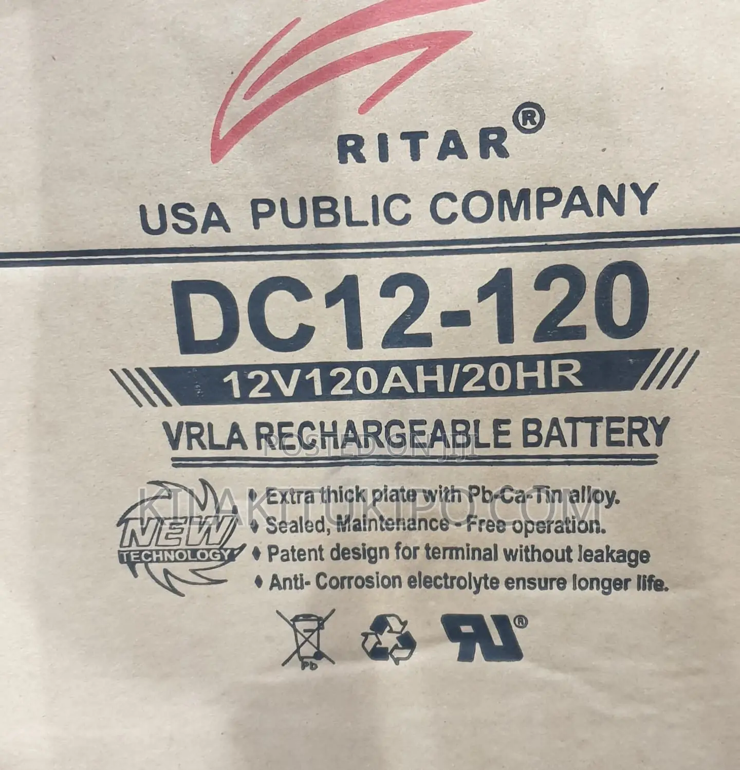 Rita Vrla Rechargeable Battery Dc12-120
