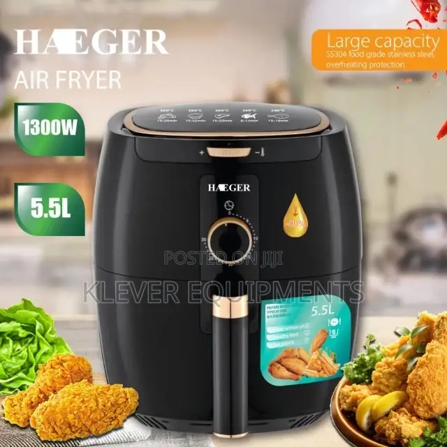 Haeger Large Capacity Low Power Air Fryer 5.5litres