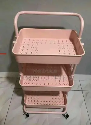 3 Tier Plastic Rolling Storage Cart With Handles