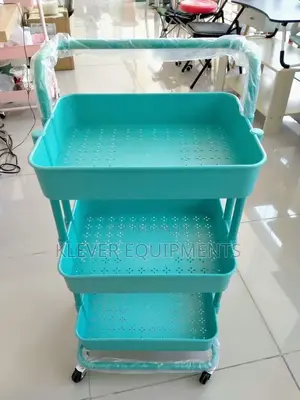 3 Tier Plastic Rolling Storage Cart With Handles