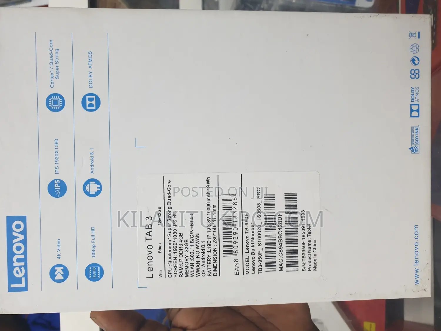New Lenovo Tab3 10 32 GB Black