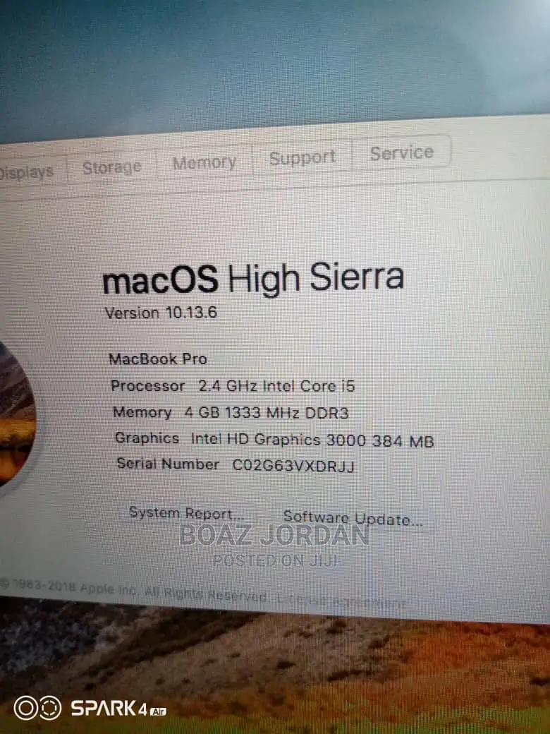 Laptop Apple MacBook 2011 4GB Intel Core I5 HDD 500GB