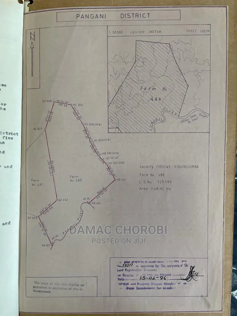 Shamba Linauzwa Tanga Acre 2900 Pamoja in Ngamiani Kaskazini Land