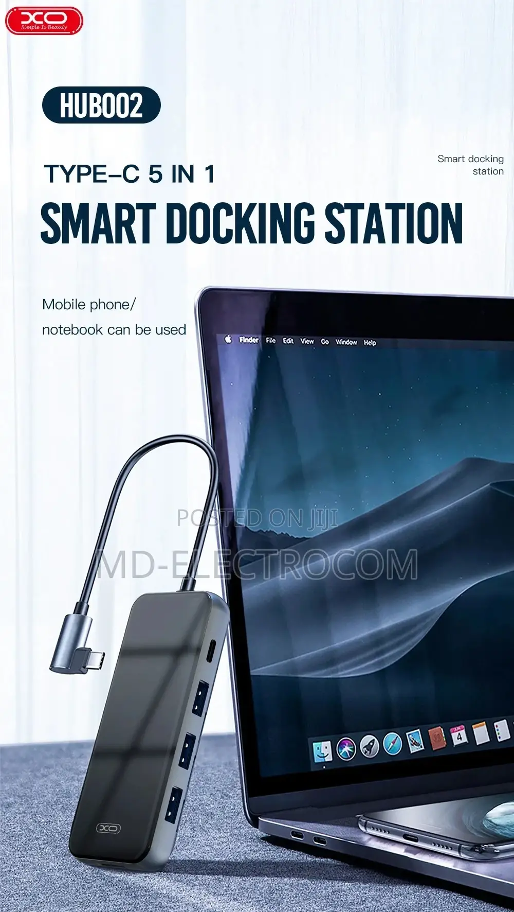 HUB002 5in1 HUB (TYPE-C to HDMI/USB3.0*3/Pd-charging )