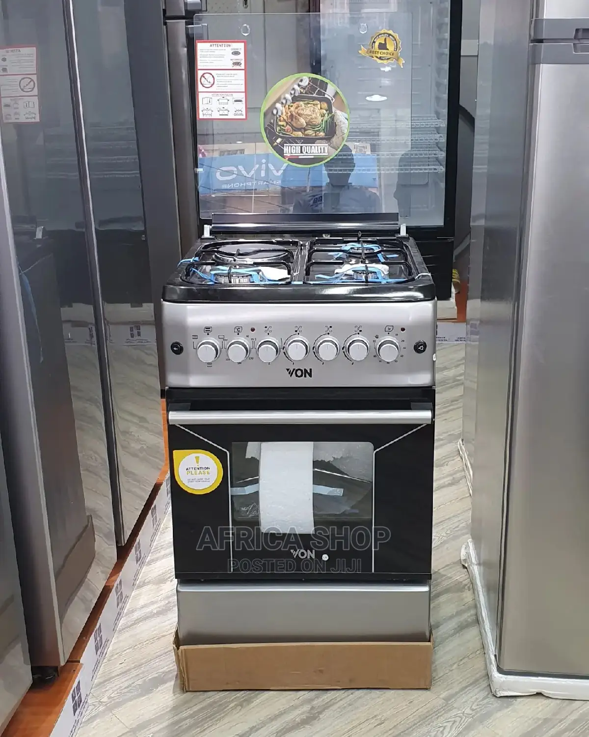 Von 3gas Plates 1electric Plate Electric Oven Cooker