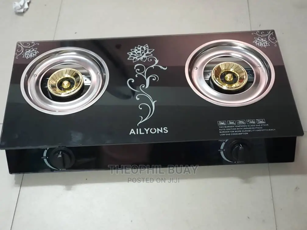 Jiko Plate Mbili Lyons Glass Surface