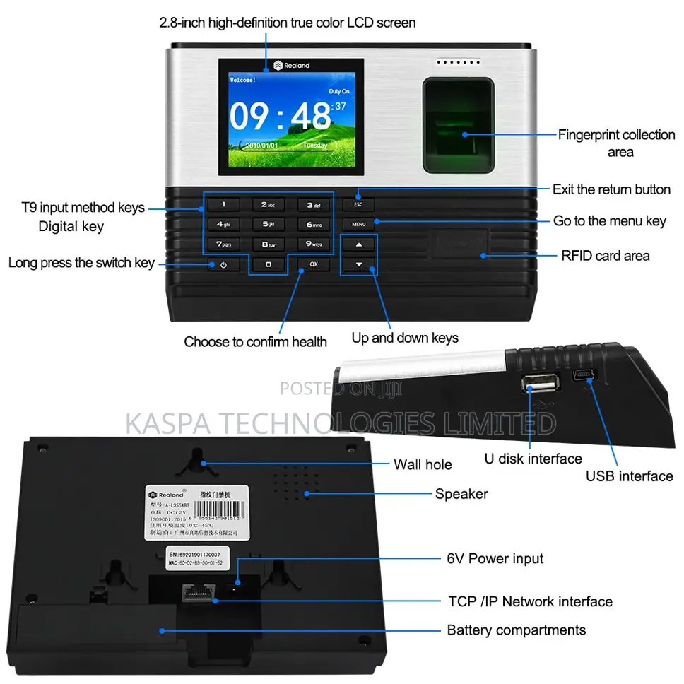 Fingerprint Time Attendance - Realand A-L355