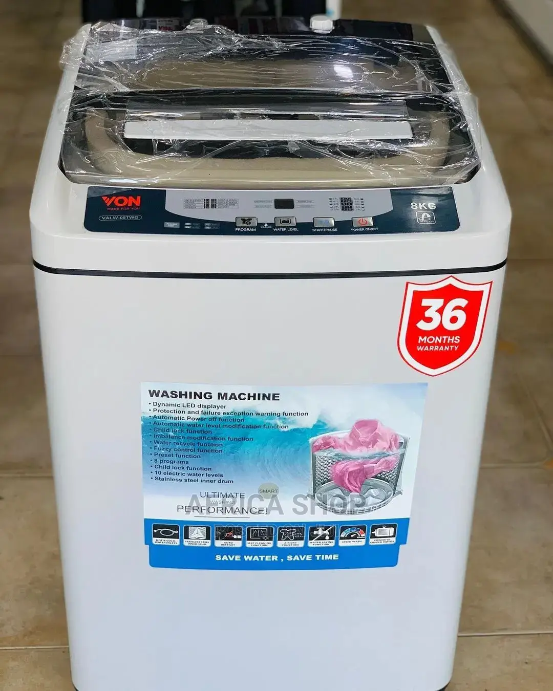 Von Top Load Full Automatic Washing Machine 8kg