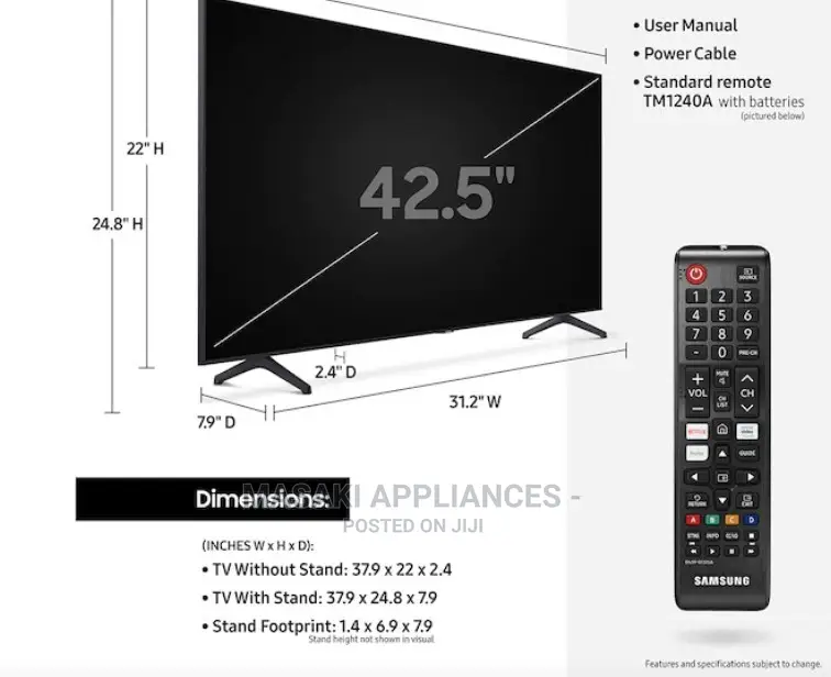 Samsung 43 Class TU7000 Crystal UHD 4K Smart TV