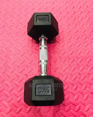 Hexagon Rubber Dumbbell Kg5