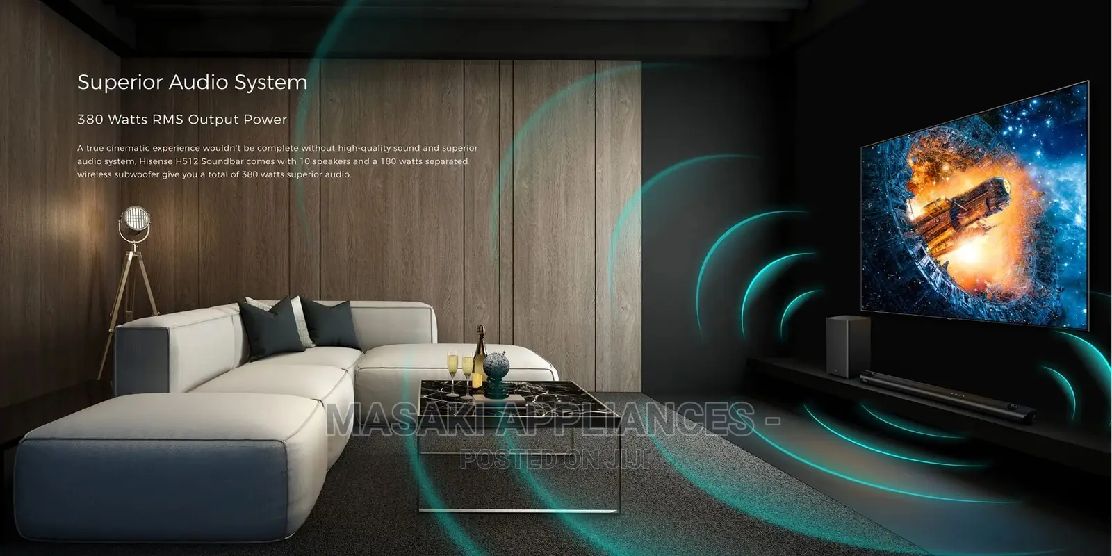 OFFER! Hisense 380W Hs512 Soundbar 5.1ch Wireless Subwoofer