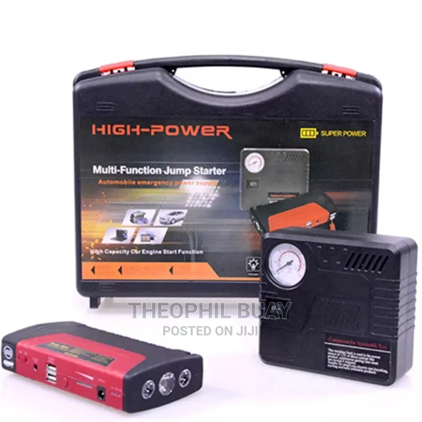 Car Emergence Battery Booster With Compressor