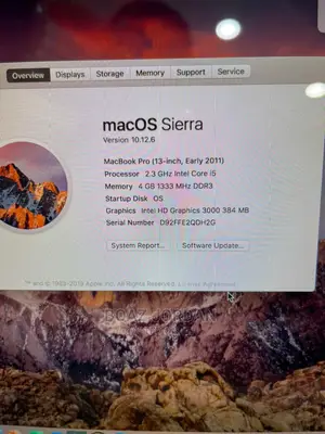 Laptop Apple MacBook 2011 4GB Intel Core I5 HDD 500GB