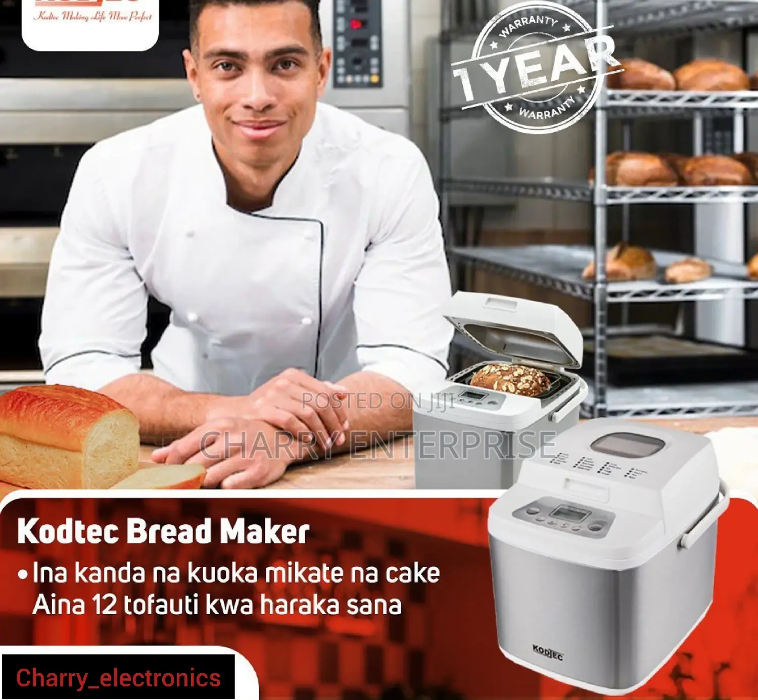 Kodtec Bread Maker Inachanganya, Kukanda, Kuoka Mikate Cake
