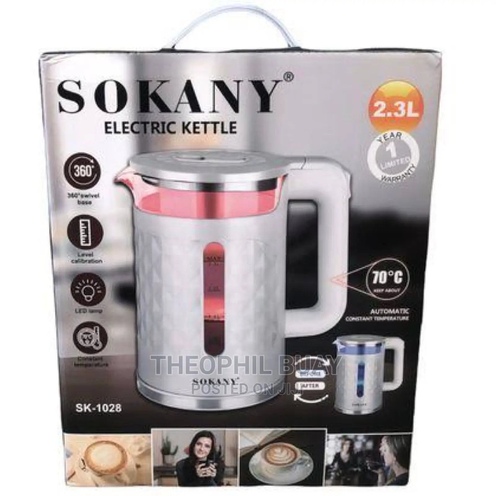 Sokany Electric Kettle 2.3l