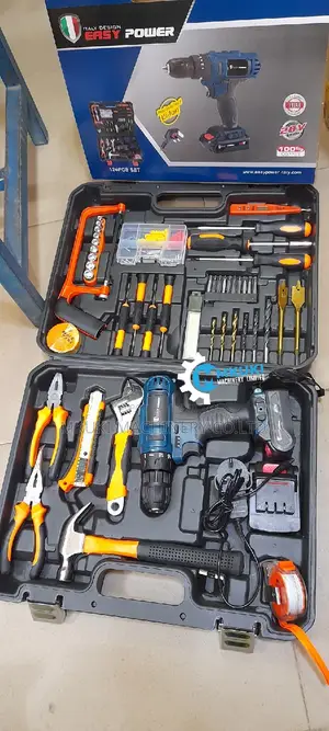 Toolbox Set 124 Tools + Drill Cordless Volt 28