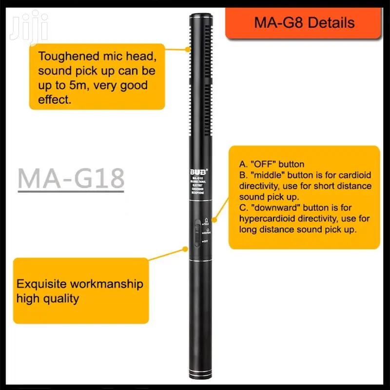 BUB MA-G18 7m Wired Video Camera Interview Microphone For DSLR Camera