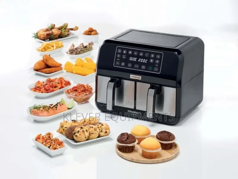 KENWOOD Dual Air Fryer Silver 2 in 1