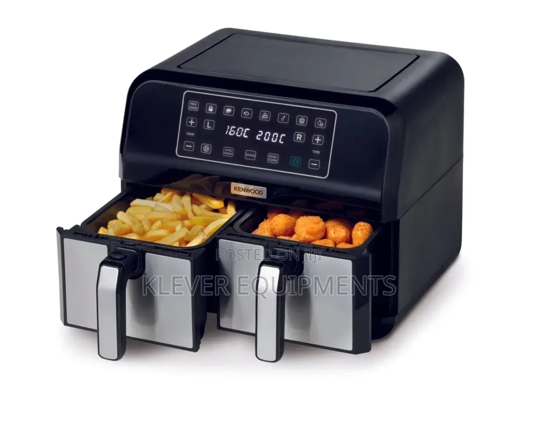 KENWOOD Dual Air Fryer Silver 2 in 1