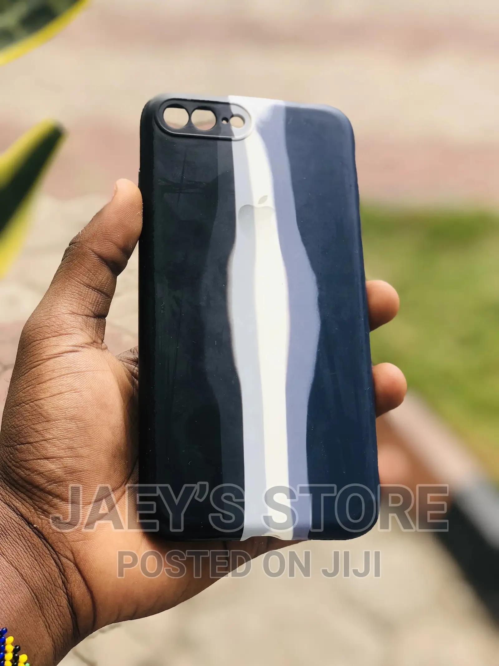 7+ or 8+ Black Blue Rainbow Silicone Cover